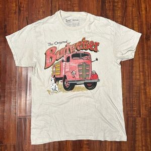 VINTAGE Budweiser T-Shirt | Cream | Used-Like New | Vintage